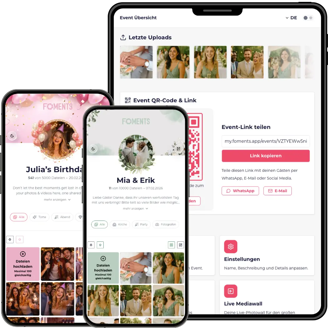 Foments App-Vorschau: Event-Galerie mit Fotos der Gäste